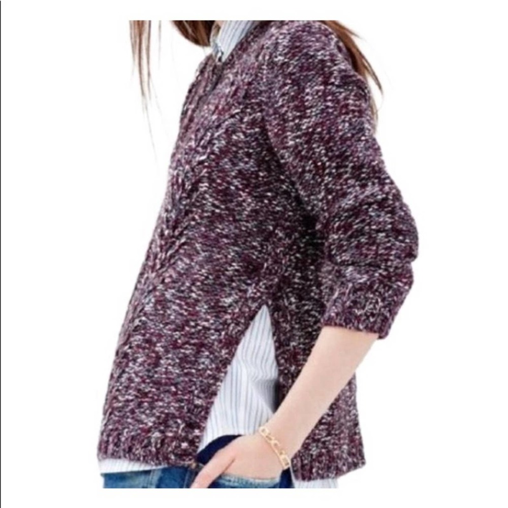 Madewell Firelight Marled Sweater XS Cozy Knit Pullover Burgundy Brown Crewneck - Picture 9 of 9